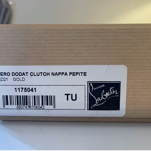 Christian Louboutin Vero Dodat Nappa Pepite Gold Clutch / Handbag - Picture 13 of 13